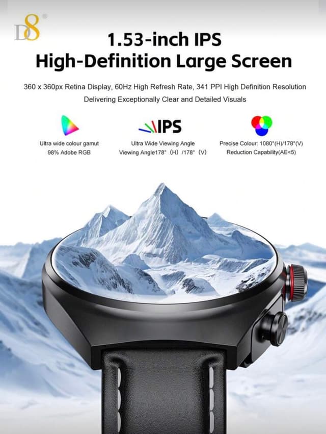 D8 Smart Watch With Earbuds