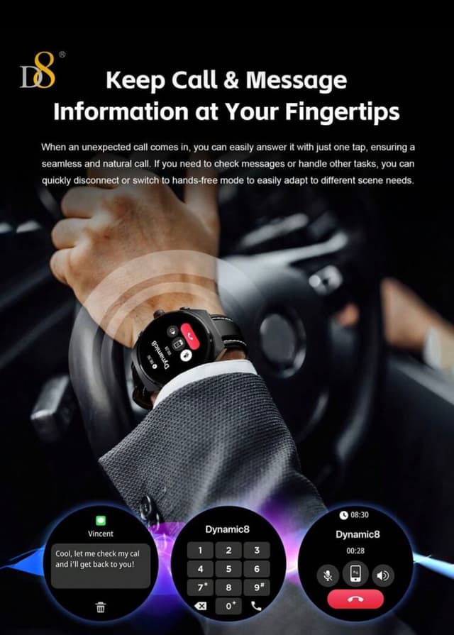 D8 Smart Watch With Earbuds