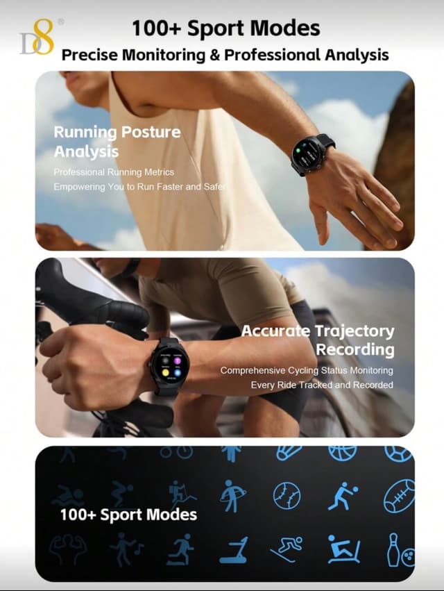 D8 Smart Watch With Earbuds