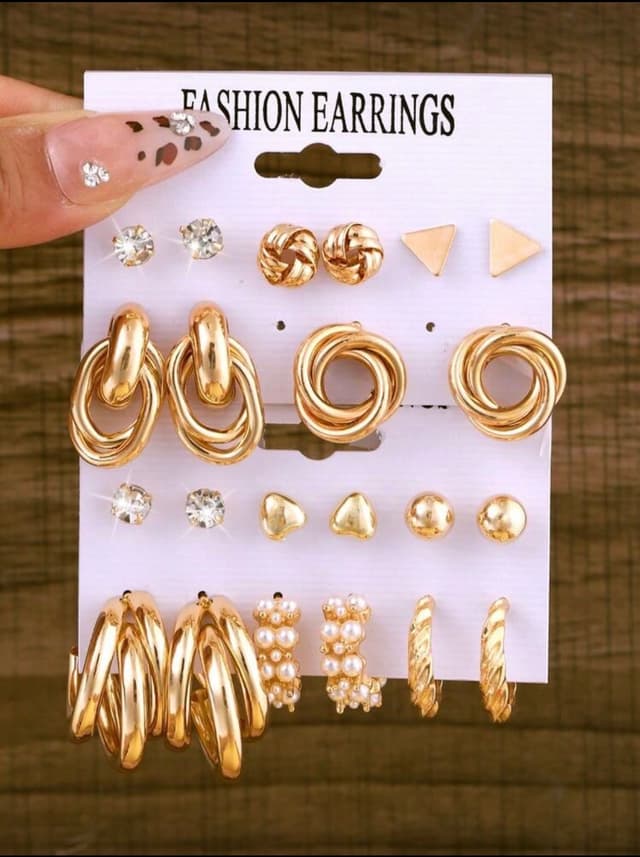 Pearl Heart Earrings Set