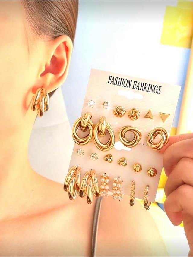 Pearl Heart Earrings Set