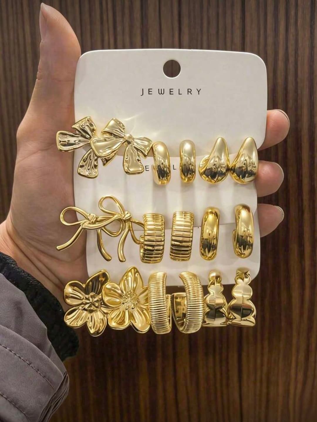 Gold Tone Fashion Earring Set